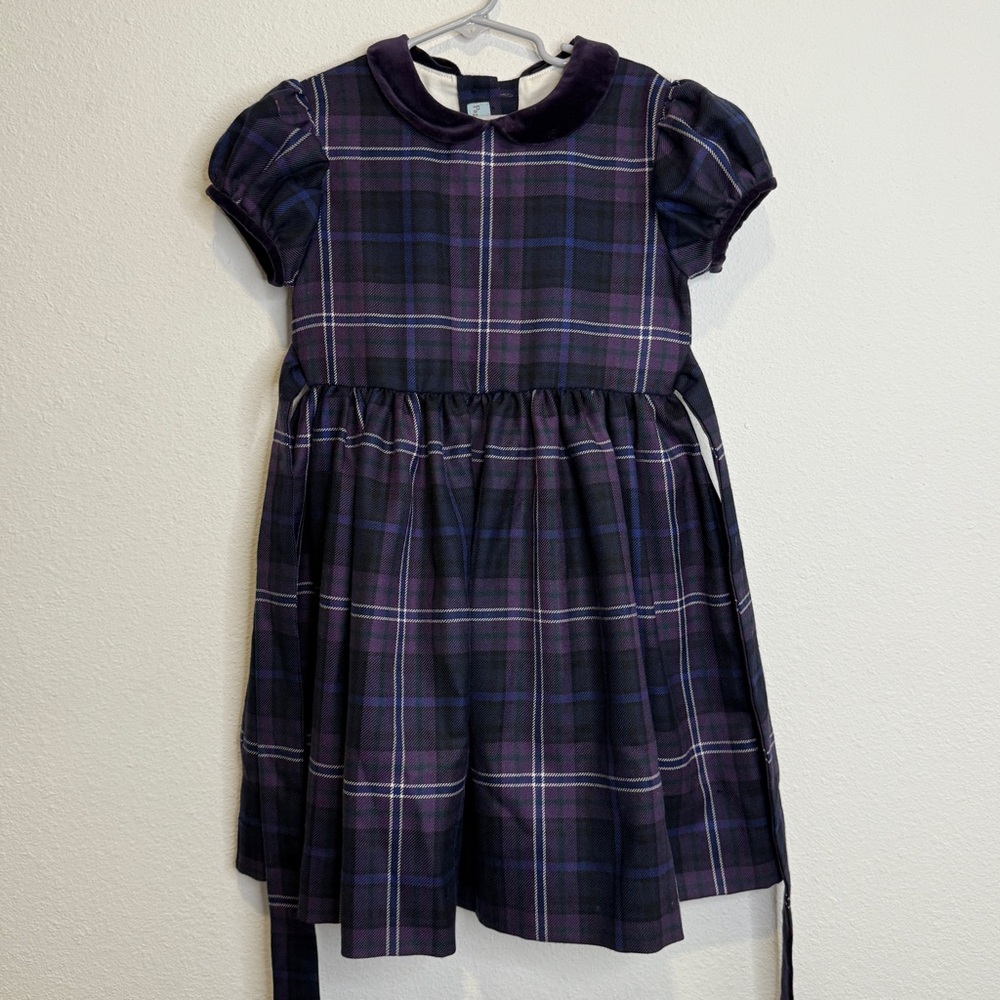 Papo d'Anjo Purple Plaid Kids Dress